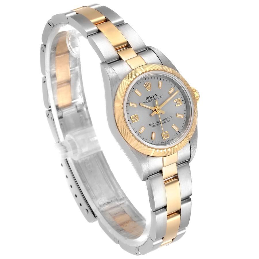 Rolex Oyster Perpetual Steel Yellow Gold Ladies Watch 76243 In Excellent Condition In Atlanta, GA