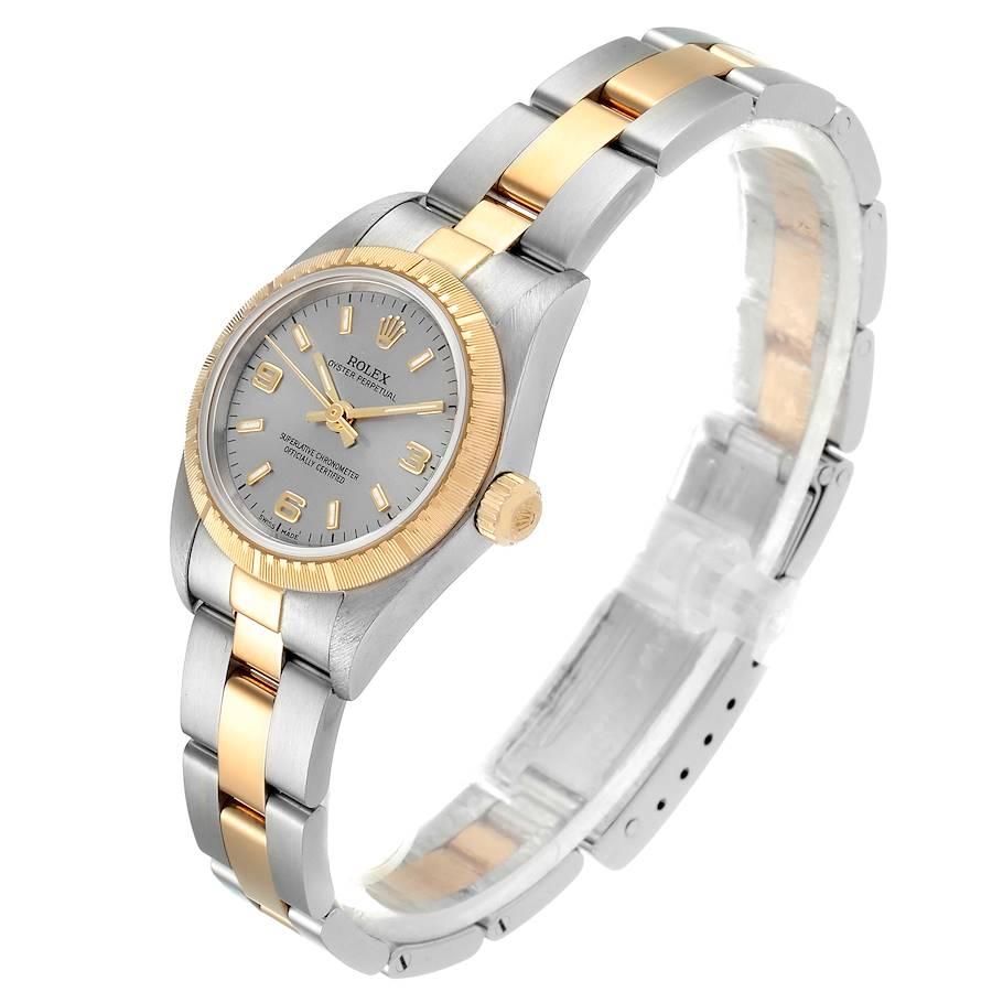 Women's Rolex Oyster Perpetual Steel Yellow Gold Ladies Watch 76243 For Sale