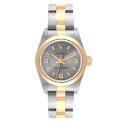 Rolex Oyster Perpetual Steel Yellow Gold Slate Dial Ladies Watch 67183