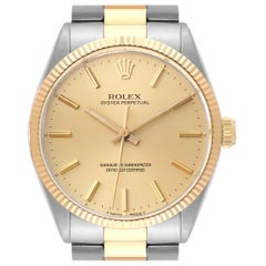 Rolex Oyster Perpetual Stahl Gelbgold Vintage Herrenuhr 1005 Box Papiere