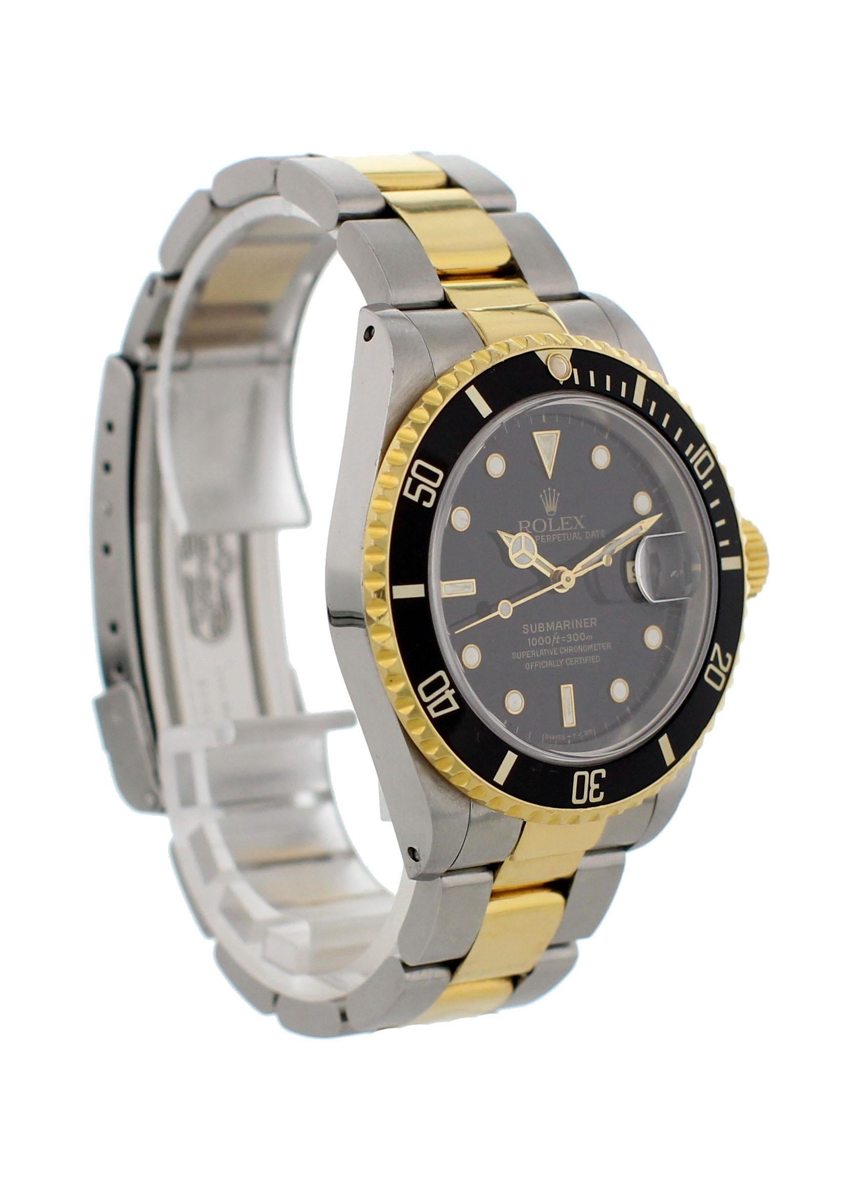 Rolex Oyster Perpetual Submariner Date 16613 Men’s Watch In Excellent Condition For Sale In New York, NY