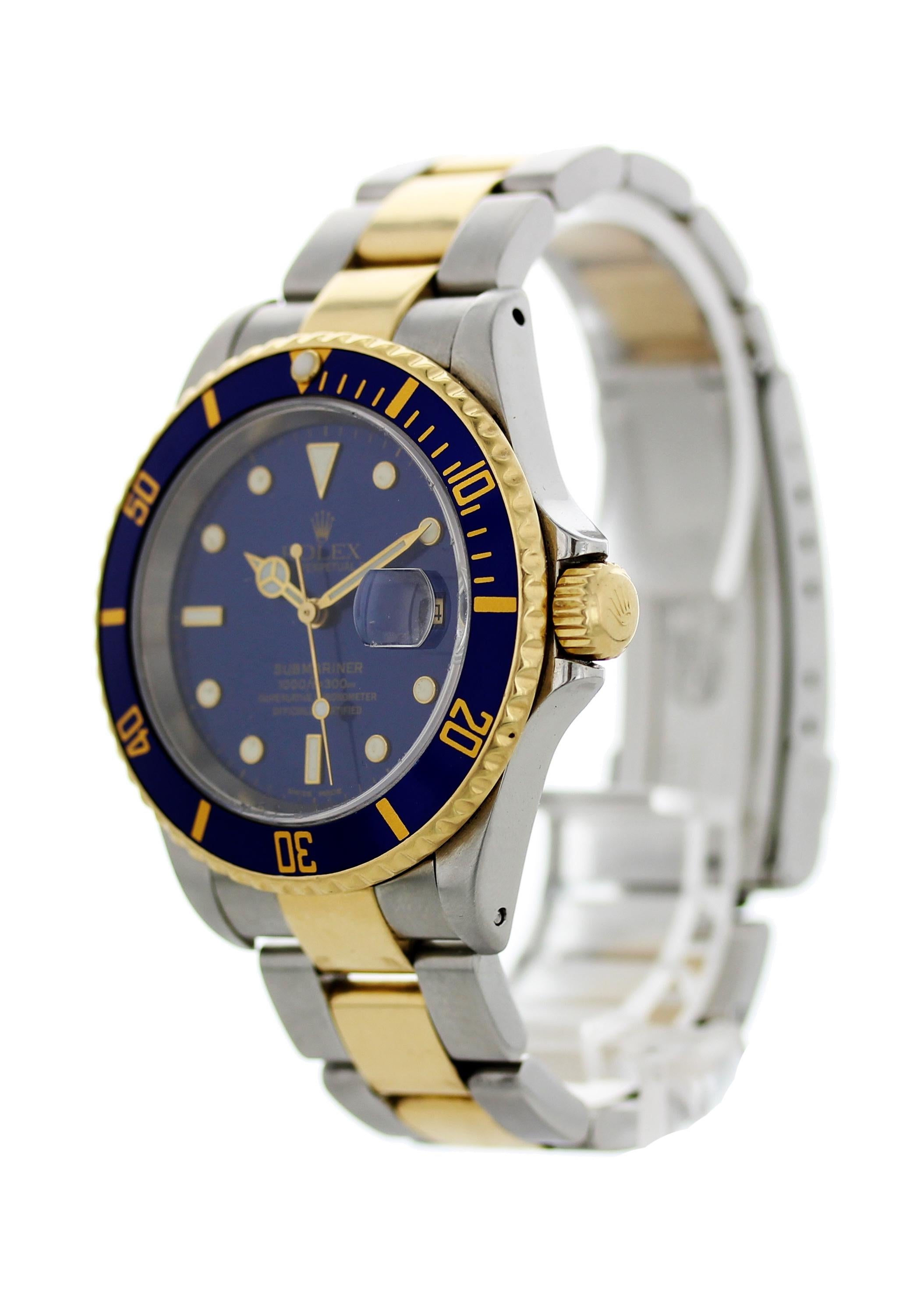 Rolex Oyster Perpetual Submariner Date 18 Karat 16613 Men’s Watch In Excellent Condition For Sale In New York, NY