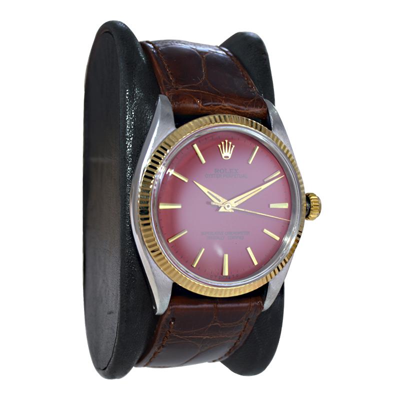 Rolex Oyster Perpetual Two Tone with Patinated Original Dial from 1964 or 65 3