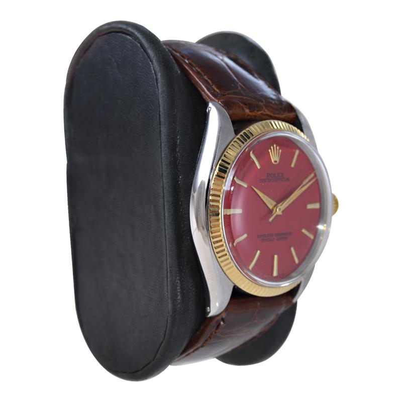 Rolex Oyster Perpetual Two Tone with Patinated Original Dial from 1964 or 65 1