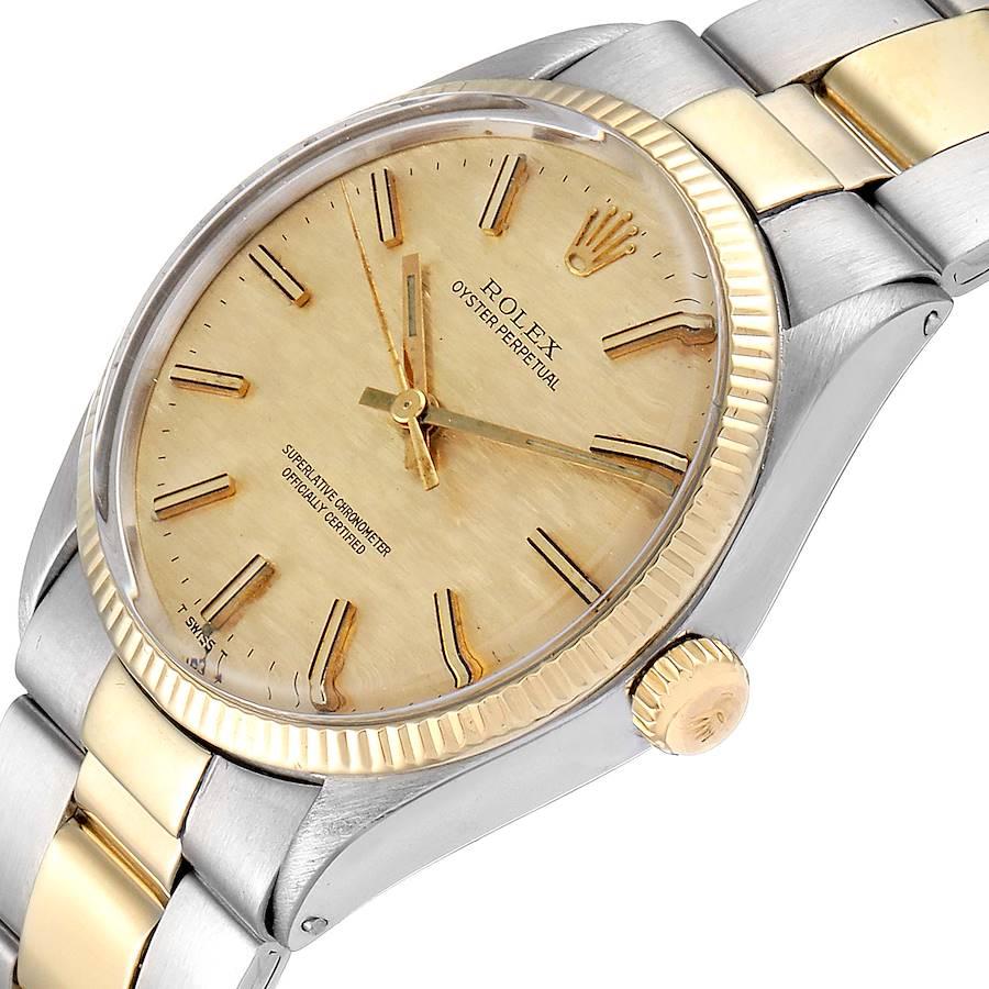 Rolex Oyster Perpetual Vintage Steel Yellow Gold Men's Watch 1002 For Sale 2