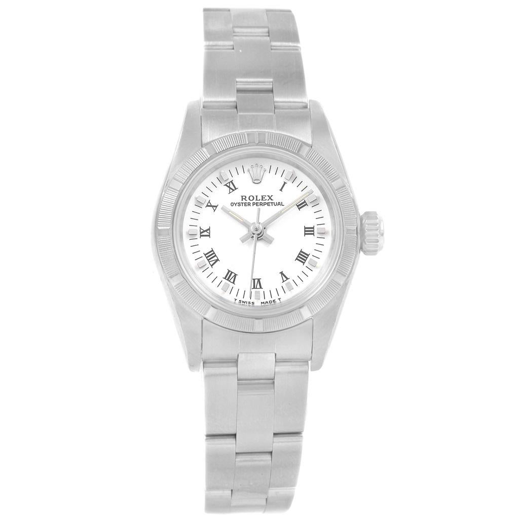 Rolex Oyster Perpetual White Dial Oyster Bracelet Ladies Watch 67230 For Sale 3