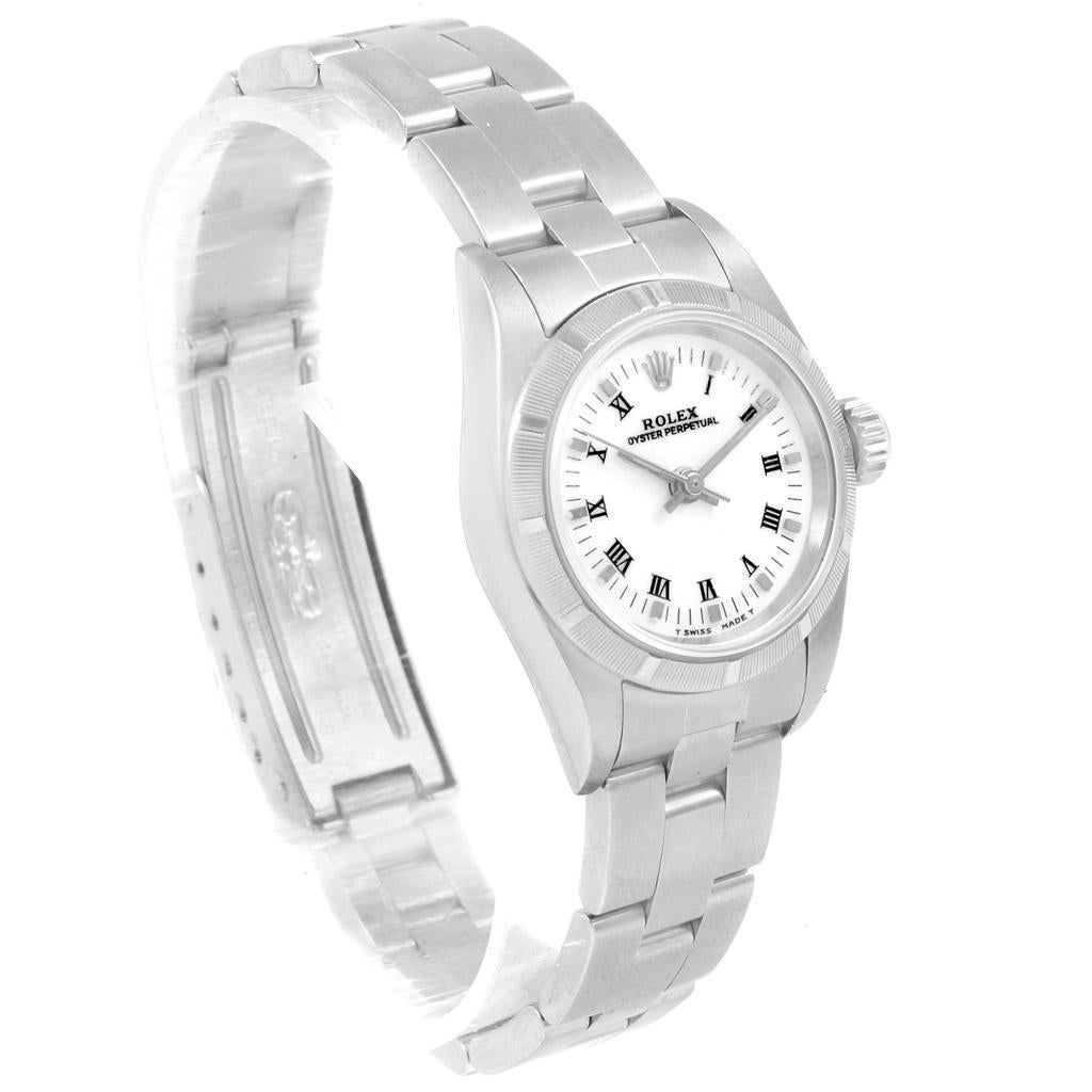 Rolex Oyster Perpetual White Dial Oyster Bracelet Ladies Watch 67230 For Sale 4