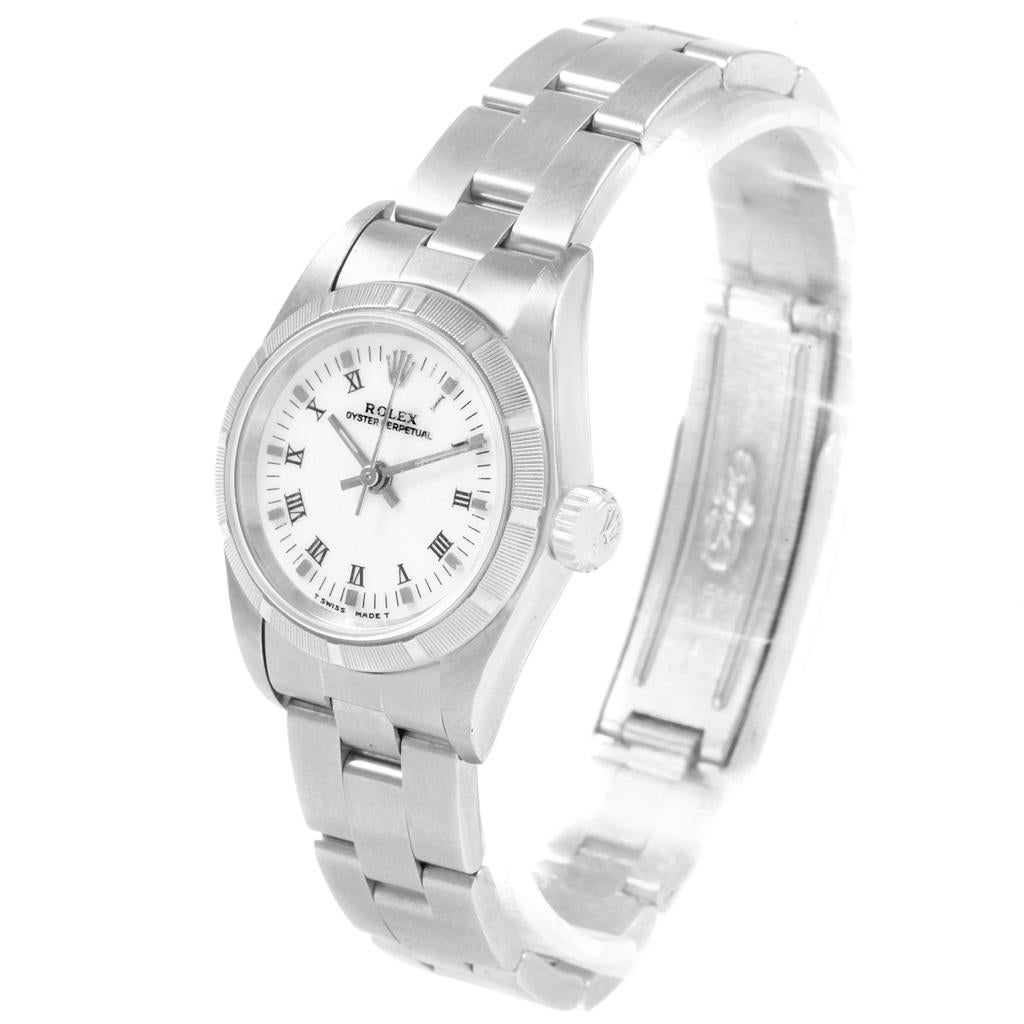 Rolex Oyster Perpetual White Dial Oyster Bracelet Ladies Watch 67230 For Sale 5