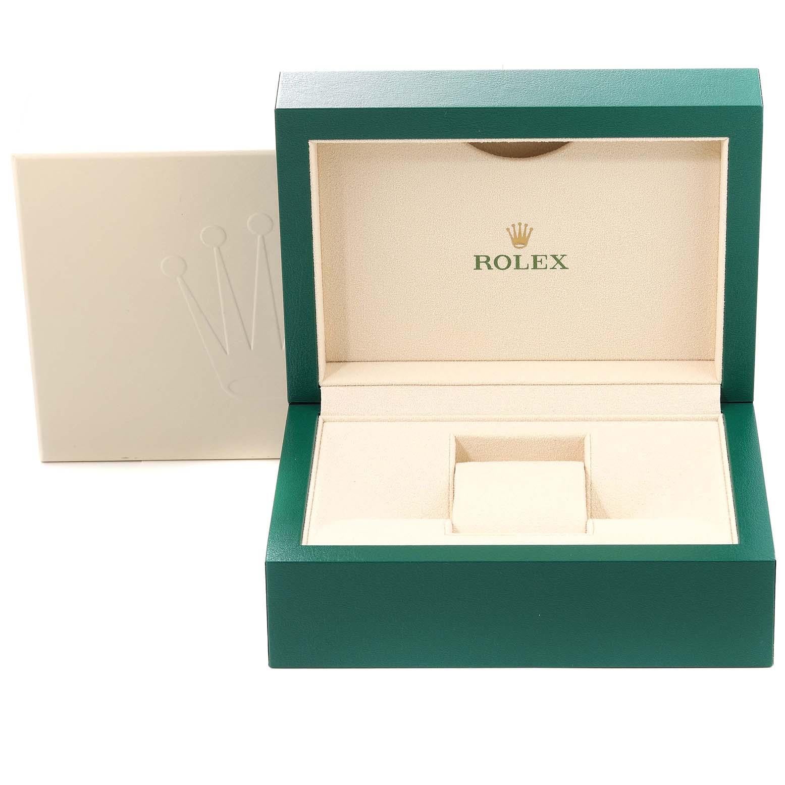 Rolex Oyster Perpetual Weißes Zifferblatt Rauchglas Lünette Stahl Herrenuhr 114200 7