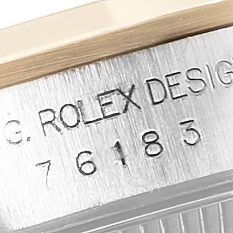 Rolex Oyster Perpetual Weißes Zifferblatt Stahl Gelbgold Damenuhr 76183 im Angebot 4