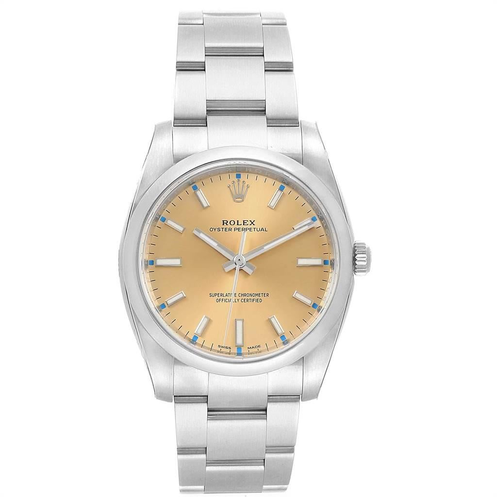 Rolex Oyster Perpetual White Grape Dial Steel Watch 114200 Unworn In Excellent Condition In Atlanta, GA