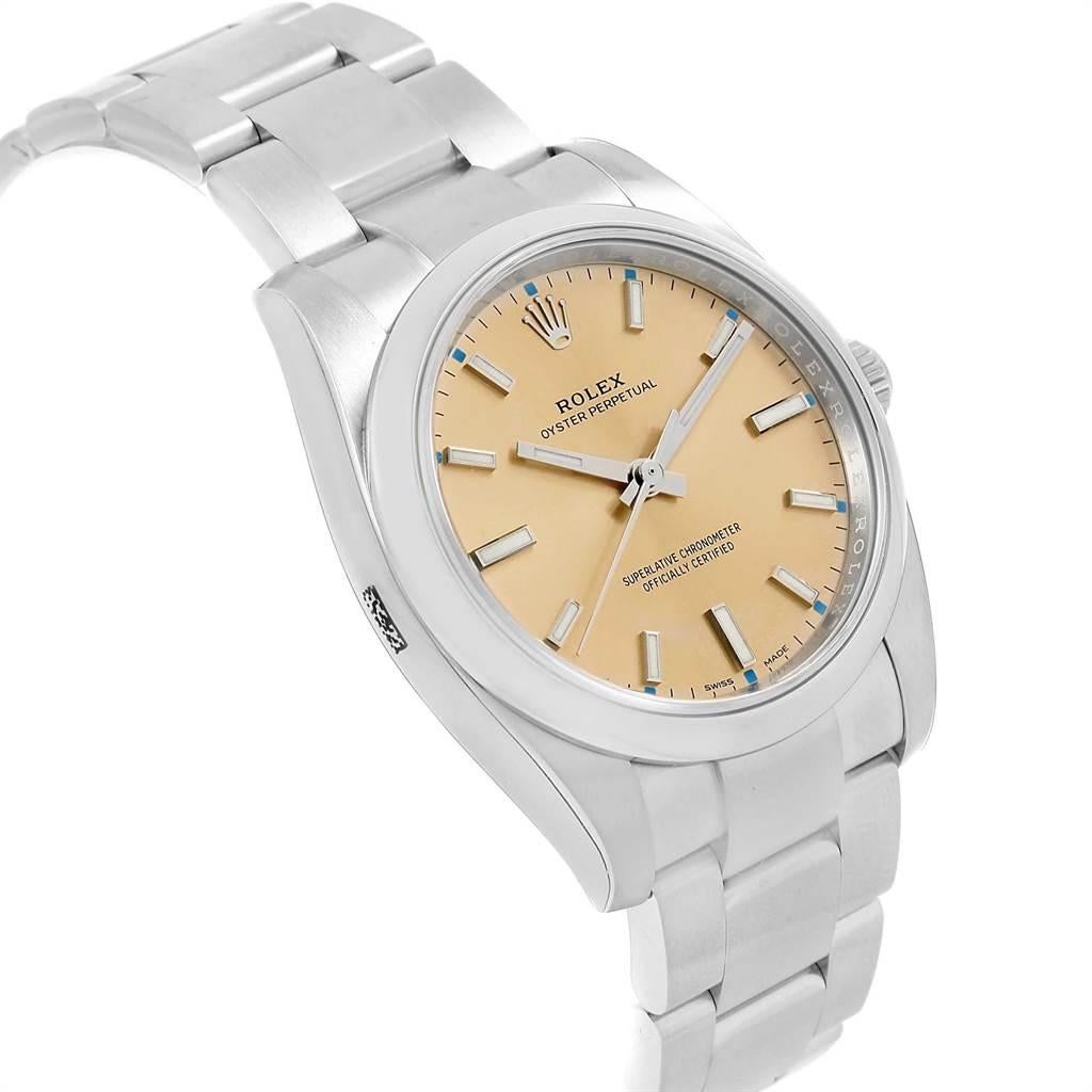 Men's Rolex Oyster Perpetual White Grape Dial Steel Watch 114200 Unworn