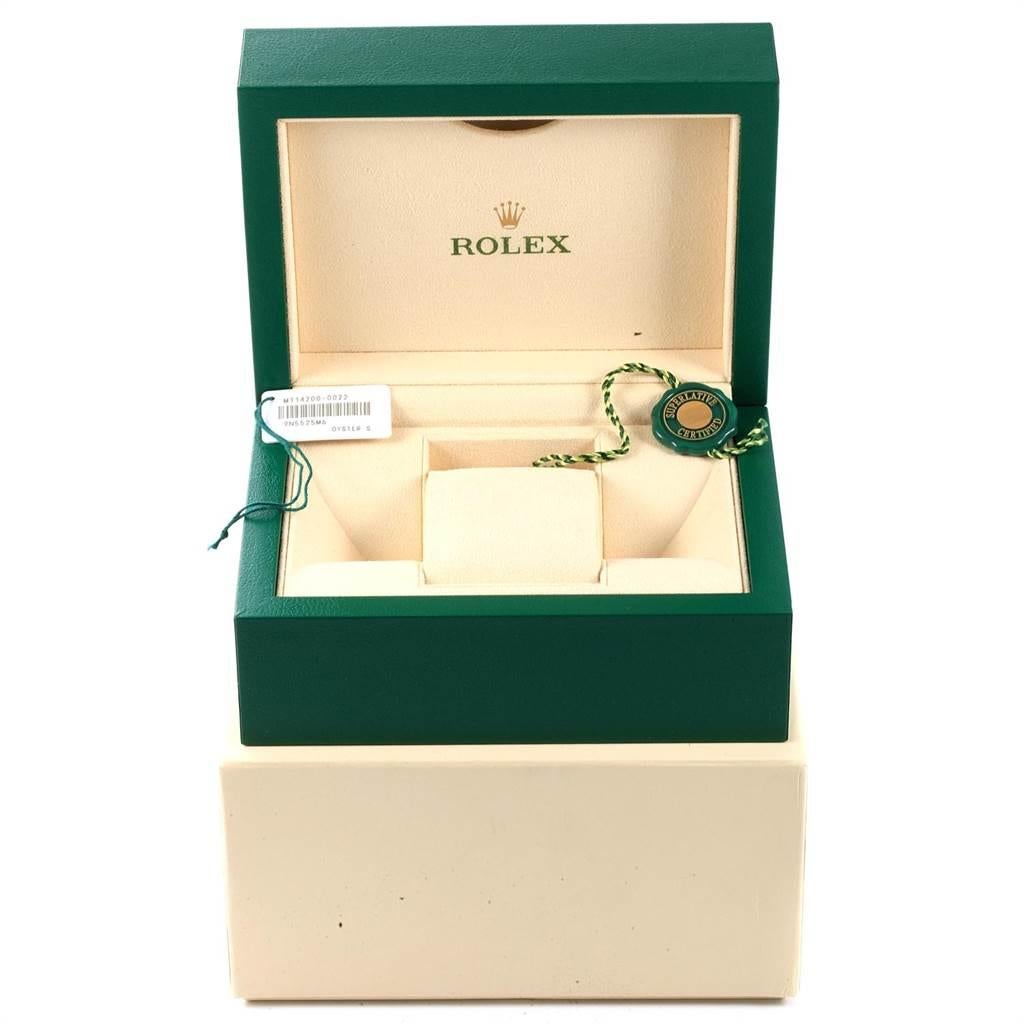 Rolex Oyster Perpetual White Grape Dial Steel Watch 114200 Unworn 4