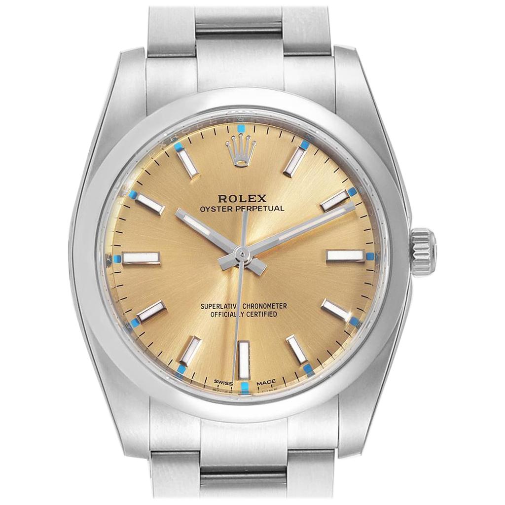 Rolex Oyster Perpetual White Grape Dial Steel Watch 114200 Unworn