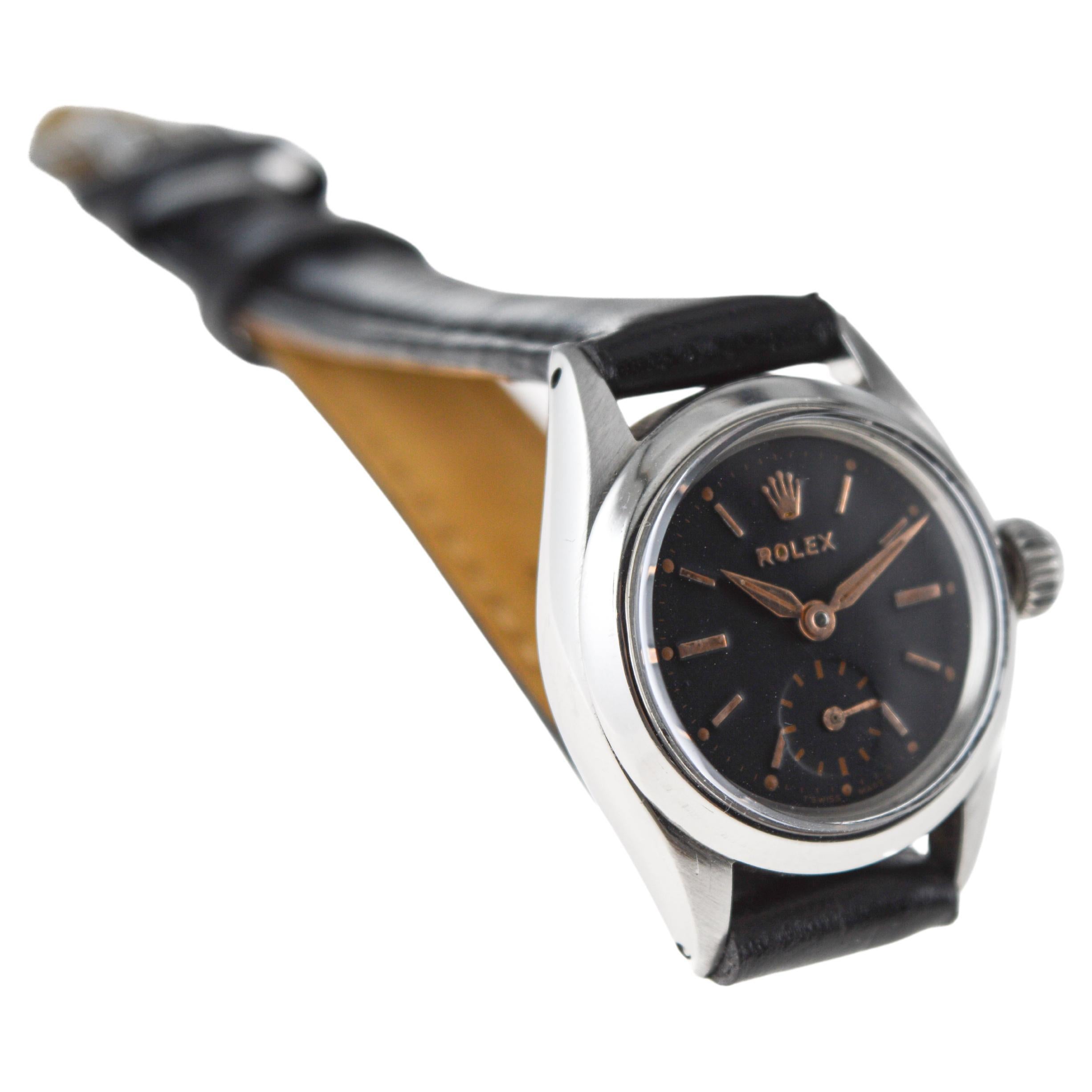 Rolex Oyster Perpetual with Original Oyster Bracelet and Sub Seconds from 1957 For Sale 2