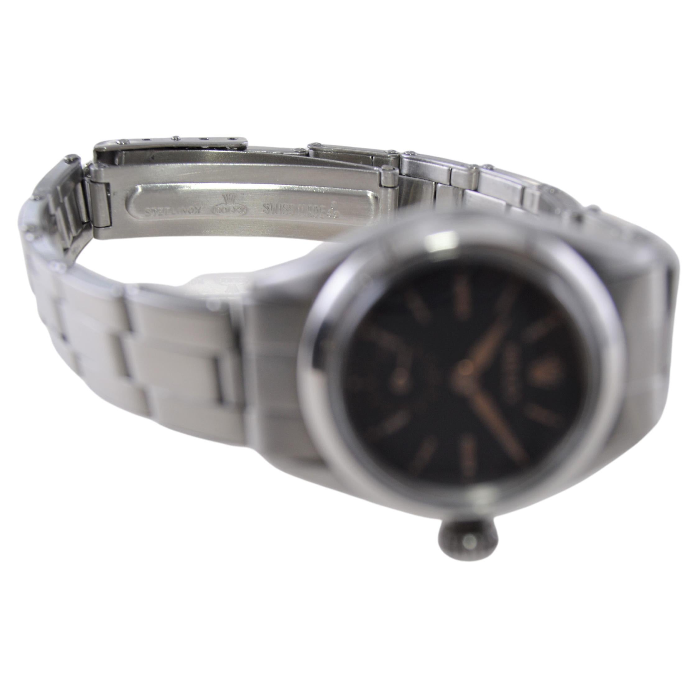 Rolex Oyster Perpetual with Original Oyster Bracelet and Sub Seconds from 1957 For Sale 5