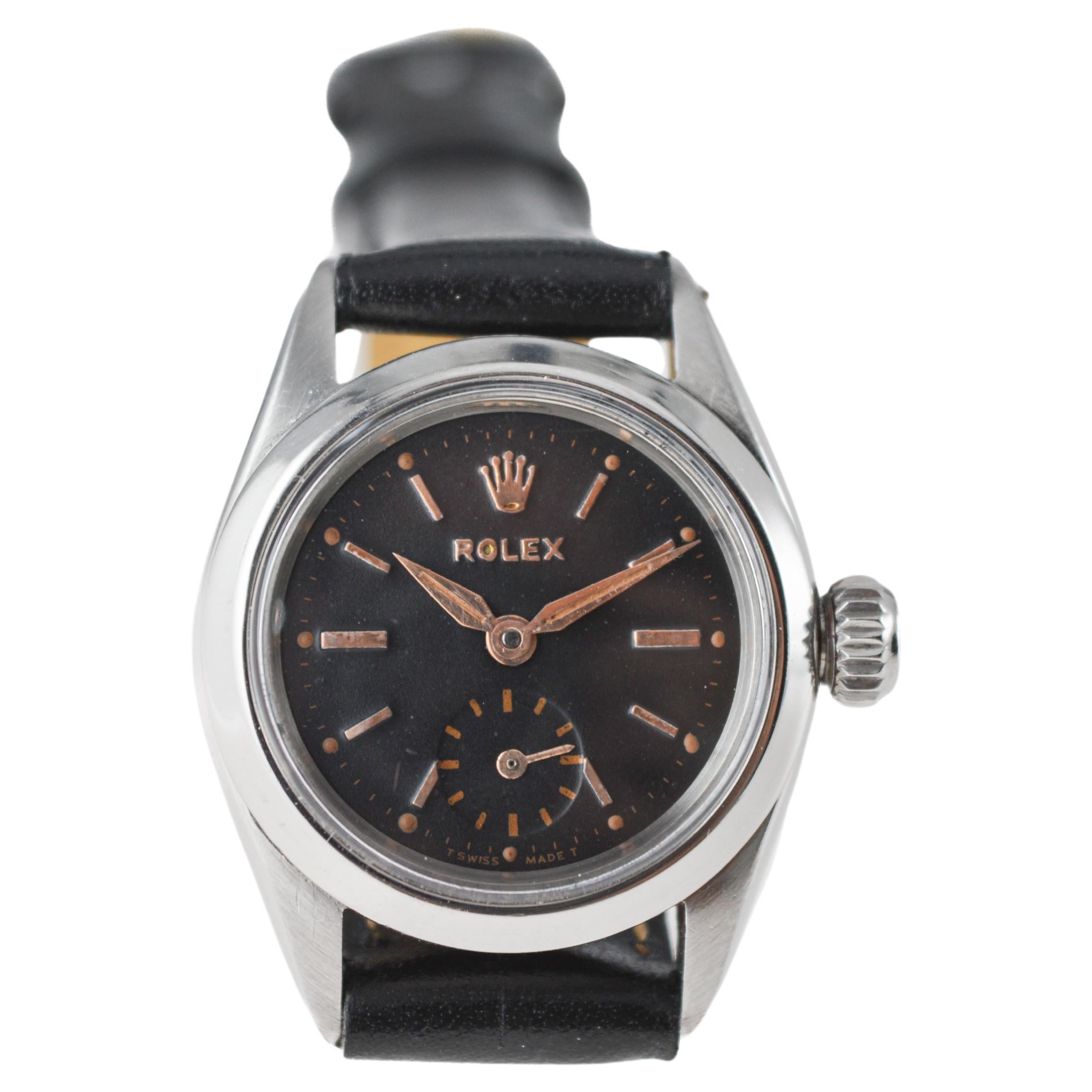 Rolex Oyster Perpetual with Original Oyster Bracelet and Sub Seconds from 1957 For Sale 3