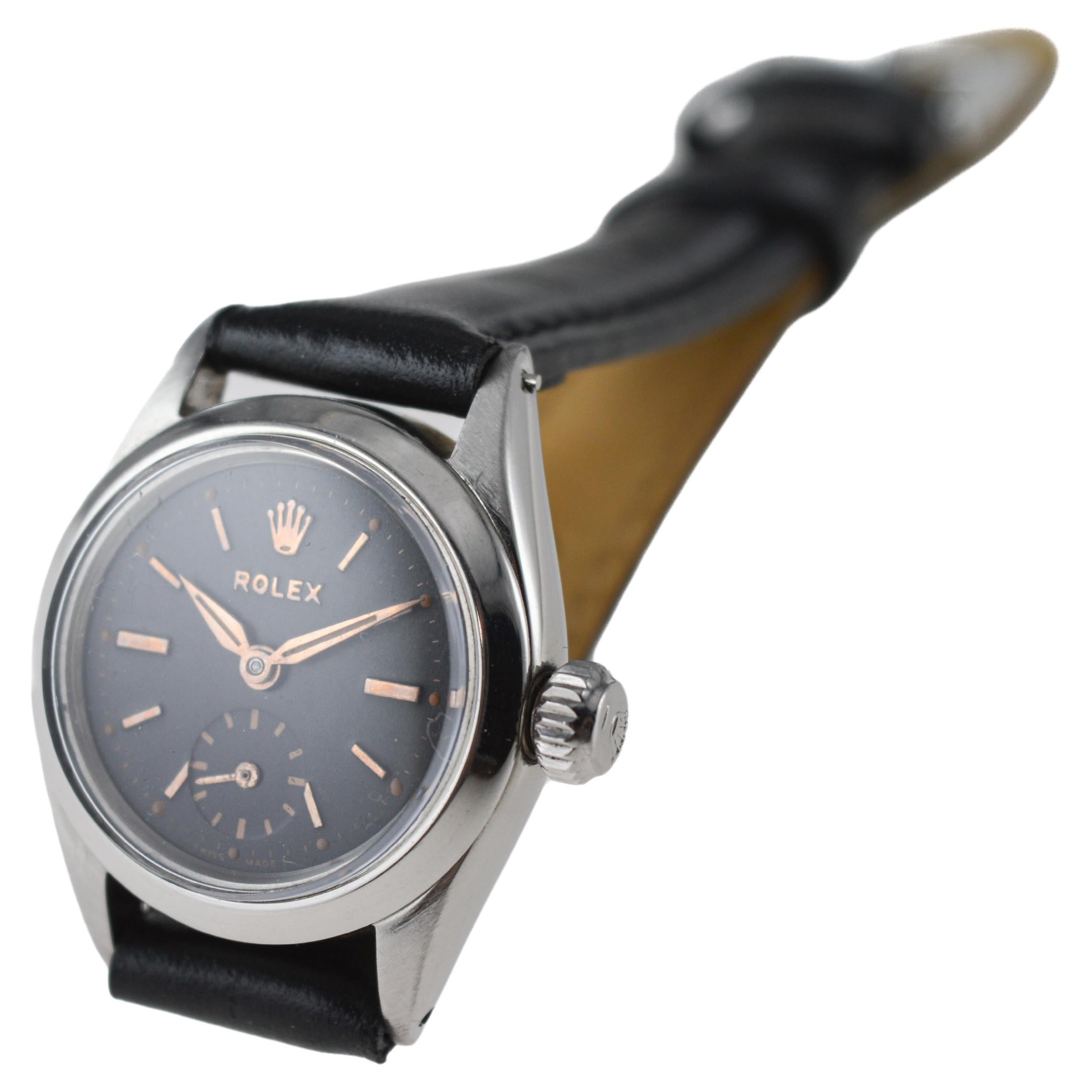 Rolex Oyster Perpetual with Original Oyster Bracelet and Sub Seconds from 1957 For Sale 4