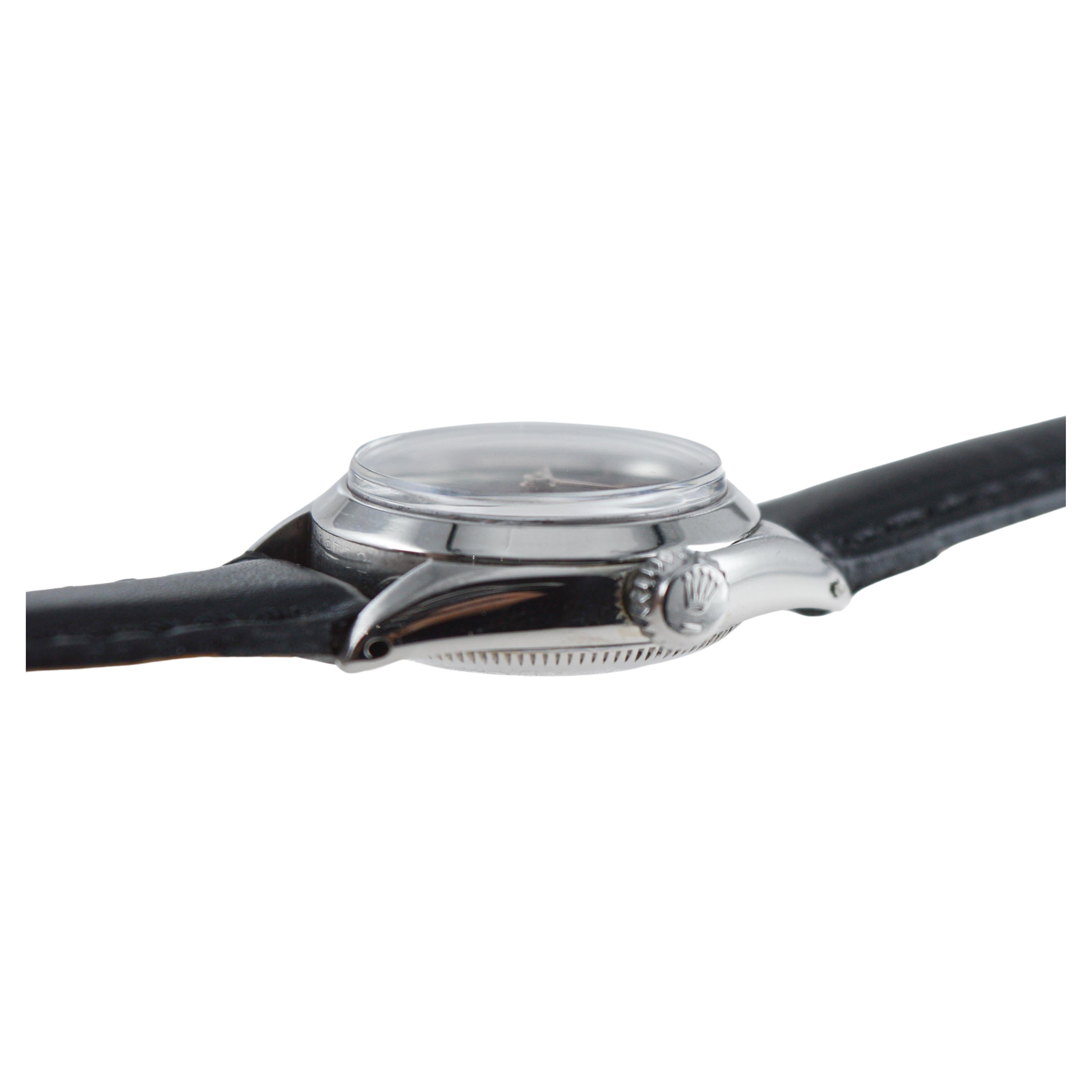 Rolex Oyster Perpetual with Original Oyster Bracelet and Sub Seconds from 1957 For Sale 5