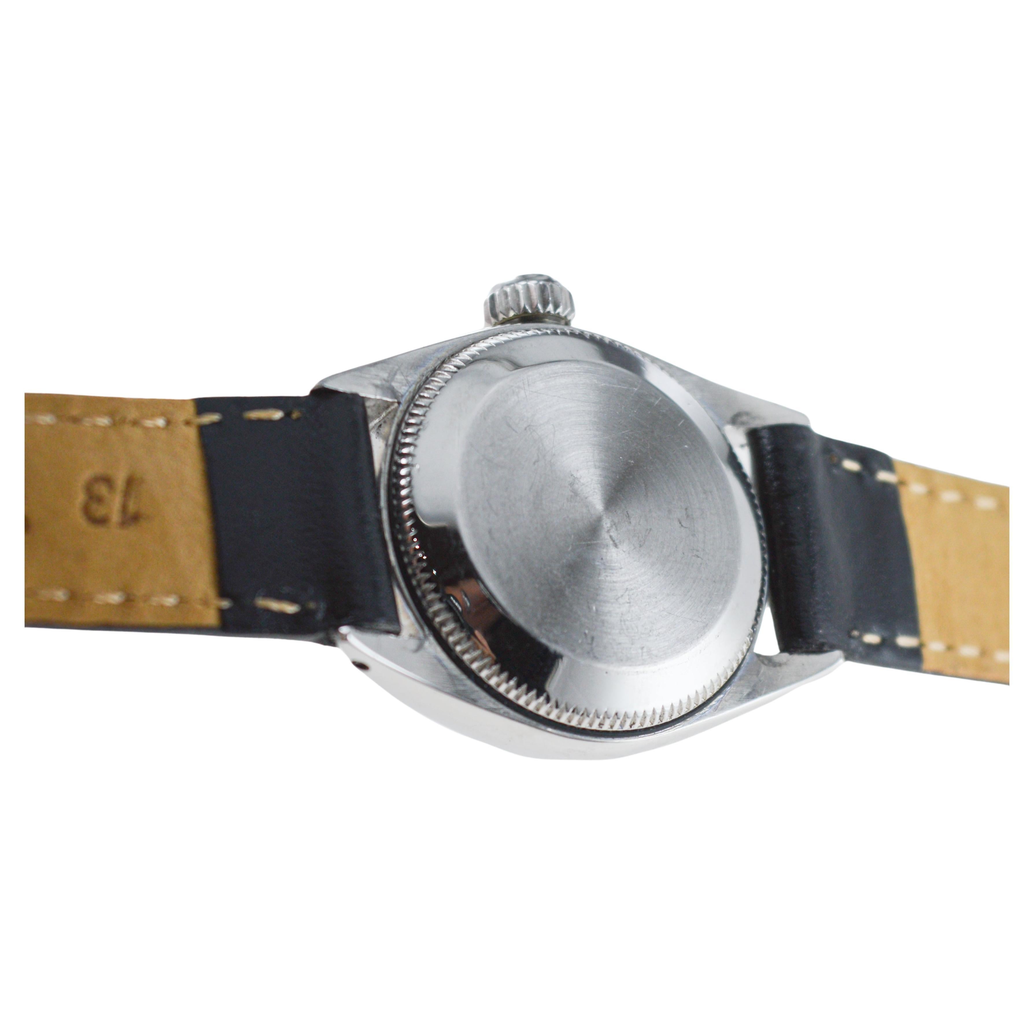 Rolex Oyster Perpetual with Original Oyster Bracelet and Sub Seconds from 1957 For Sale 6