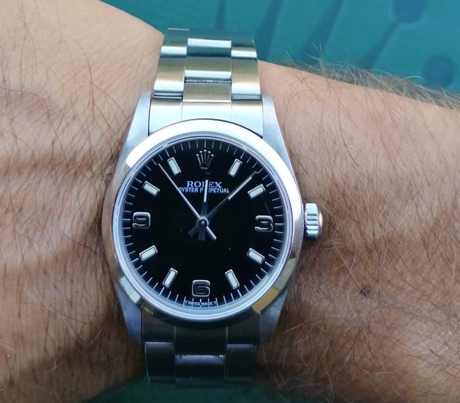 rolex oyster perpetual 31mm on wrist