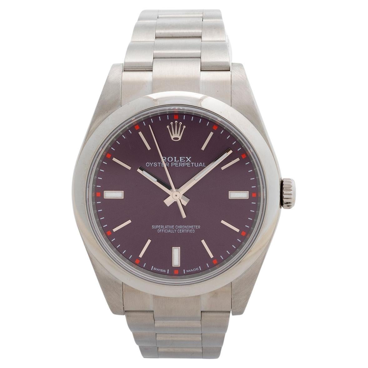 Rolex Oyster Perpetual Wristwatch Ref 114300, 'Red Grape' Dial, Discontinued.... For Sale