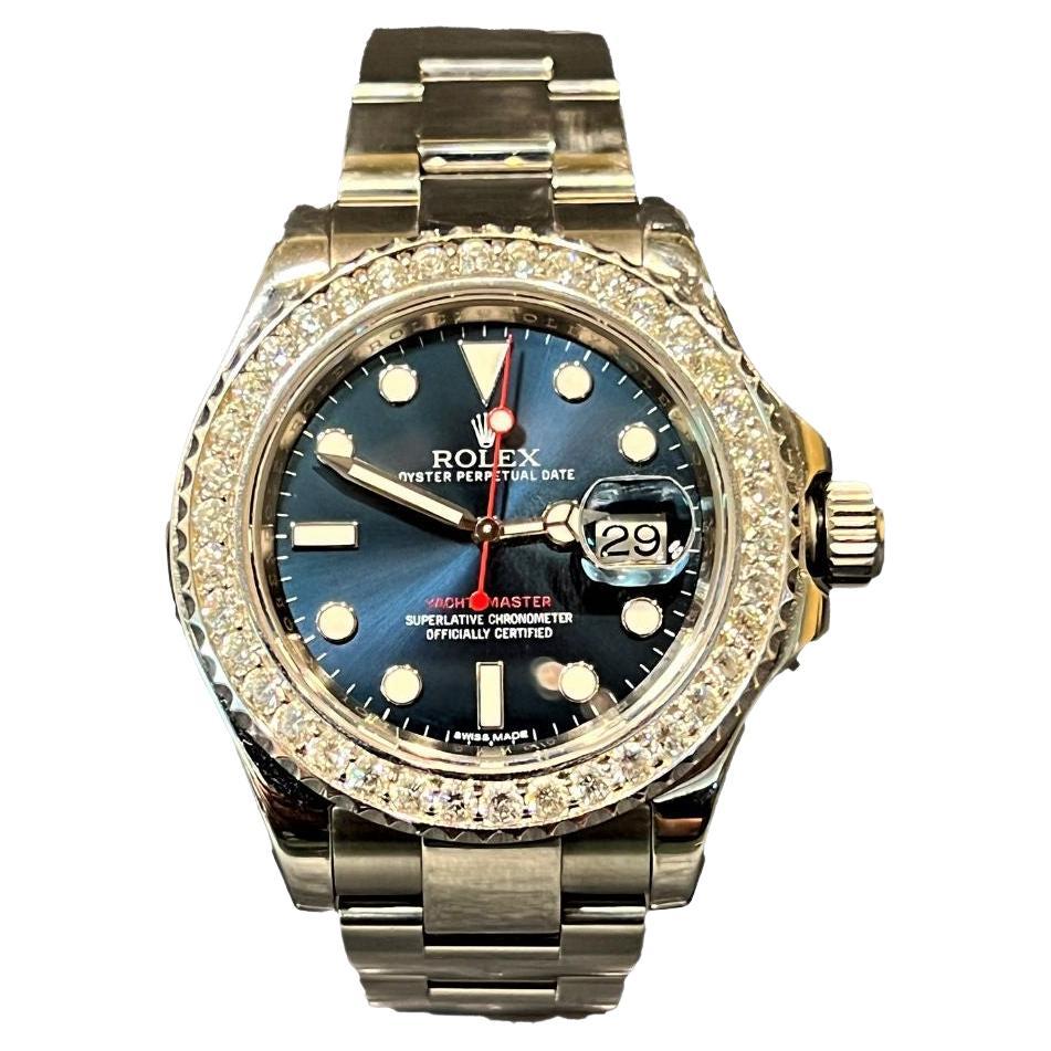 Rolex Oyster Perpetual Yacht-Master 2.56 CTW Diamond Wristwatch For Sale