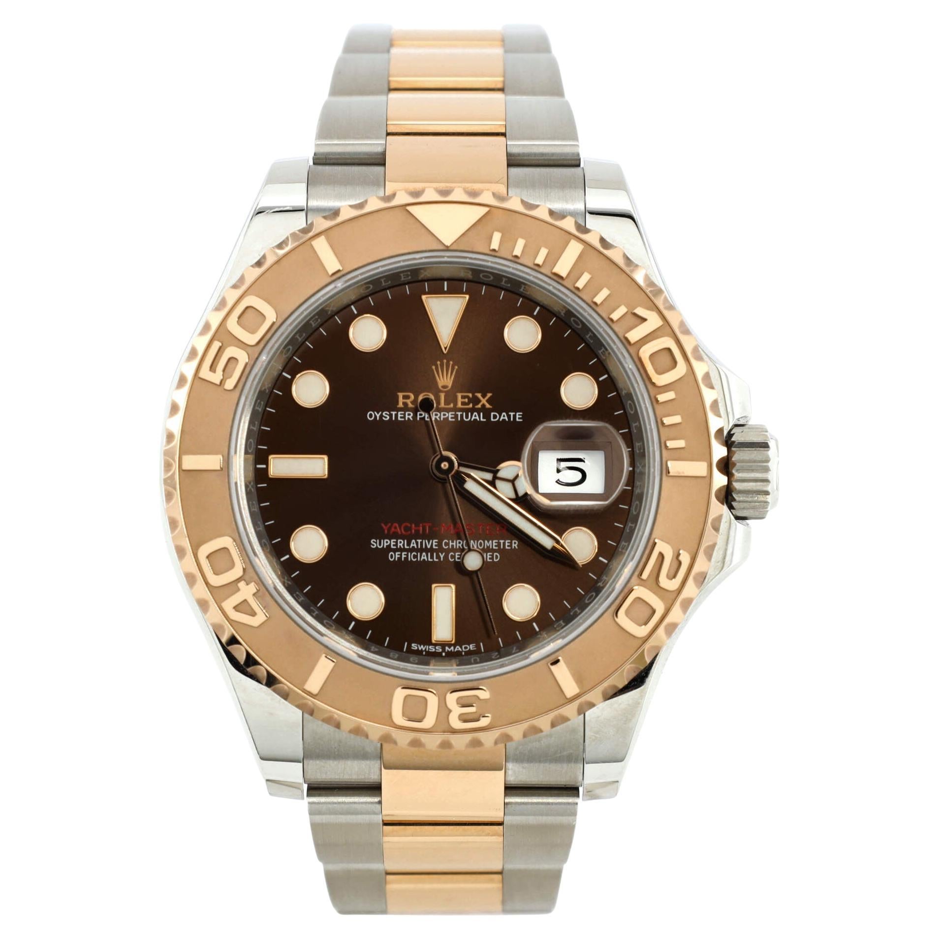 Rolex Oyster Perpetual Yacht-Master Automatic Watch Stainless Steel and Rose For Sale
