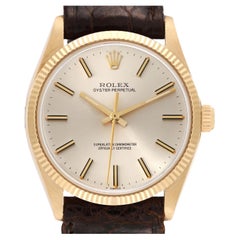 Rolex Oyster Perpetual Yellow Gold Vintage Mens Watch 1005 Box Papers