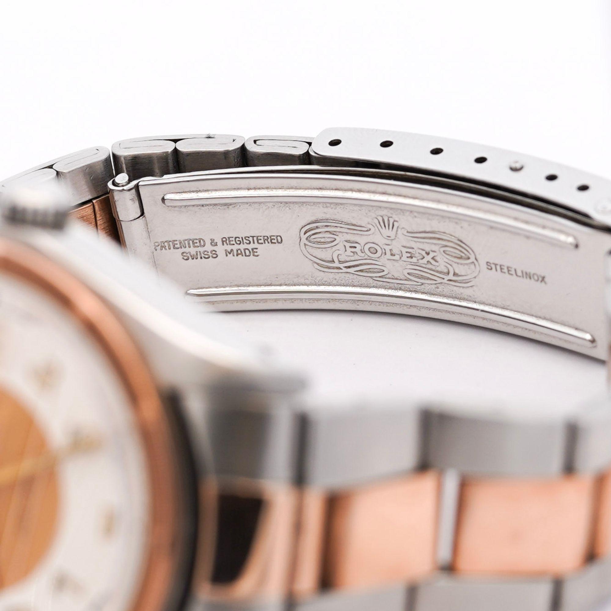 Rolex Oyster Precision 34mm Two-Tone Rose Gold Steel Rare Dial 1978 Watch For Sale 1