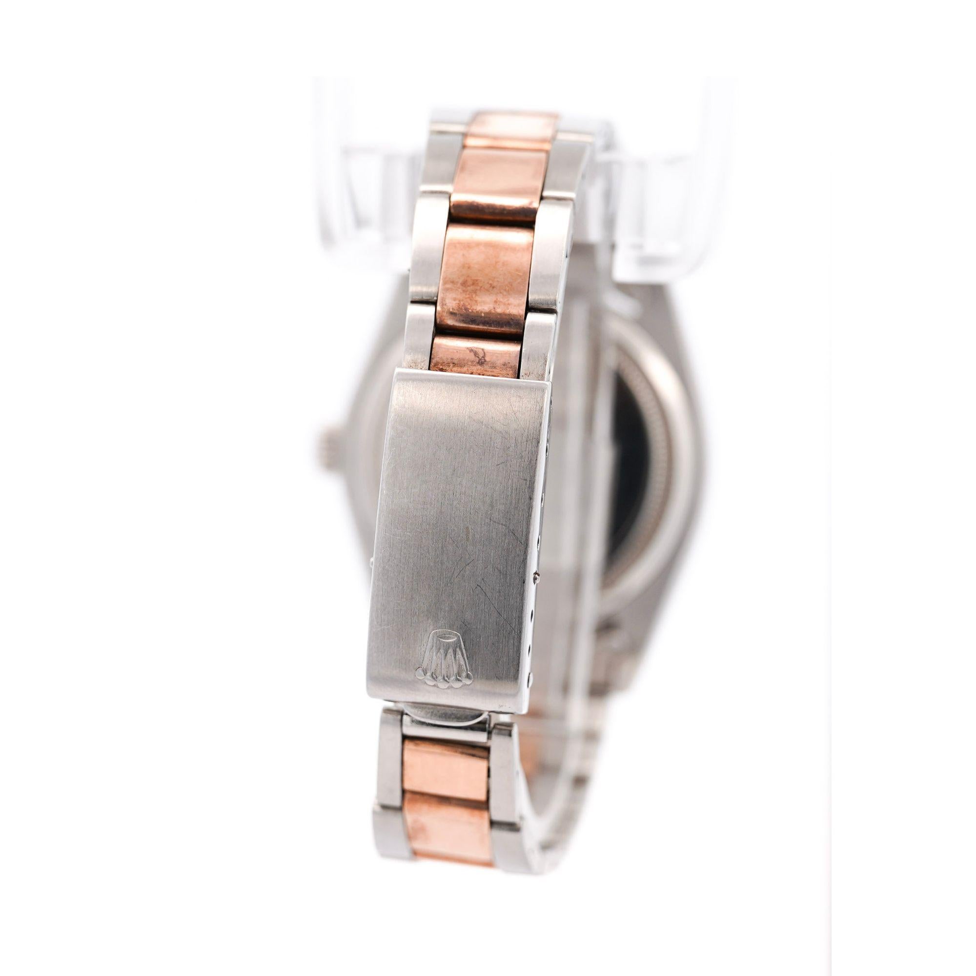 Rolex Oyster Precision 34mm Two-Tone Rose Gold Steel Rare Dial 1978 Watch For Sale 3