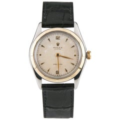 Rolex Oyster Precision 5059 Men's Vintage Two-Tone Watch with Patina Dial