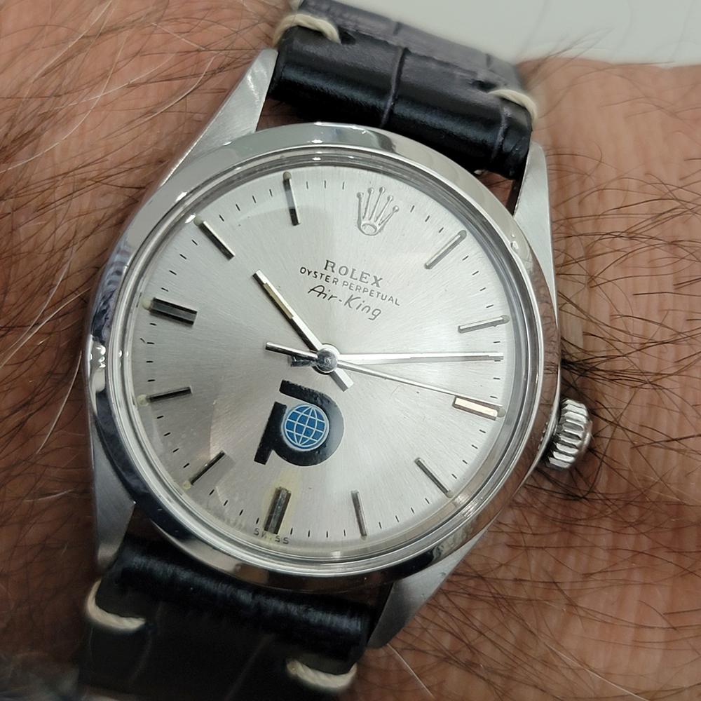 Rolex Oyster Precision 5500 Air King 34m Mens 1970s Pan Am Air Automatic RA627 For Sale 6