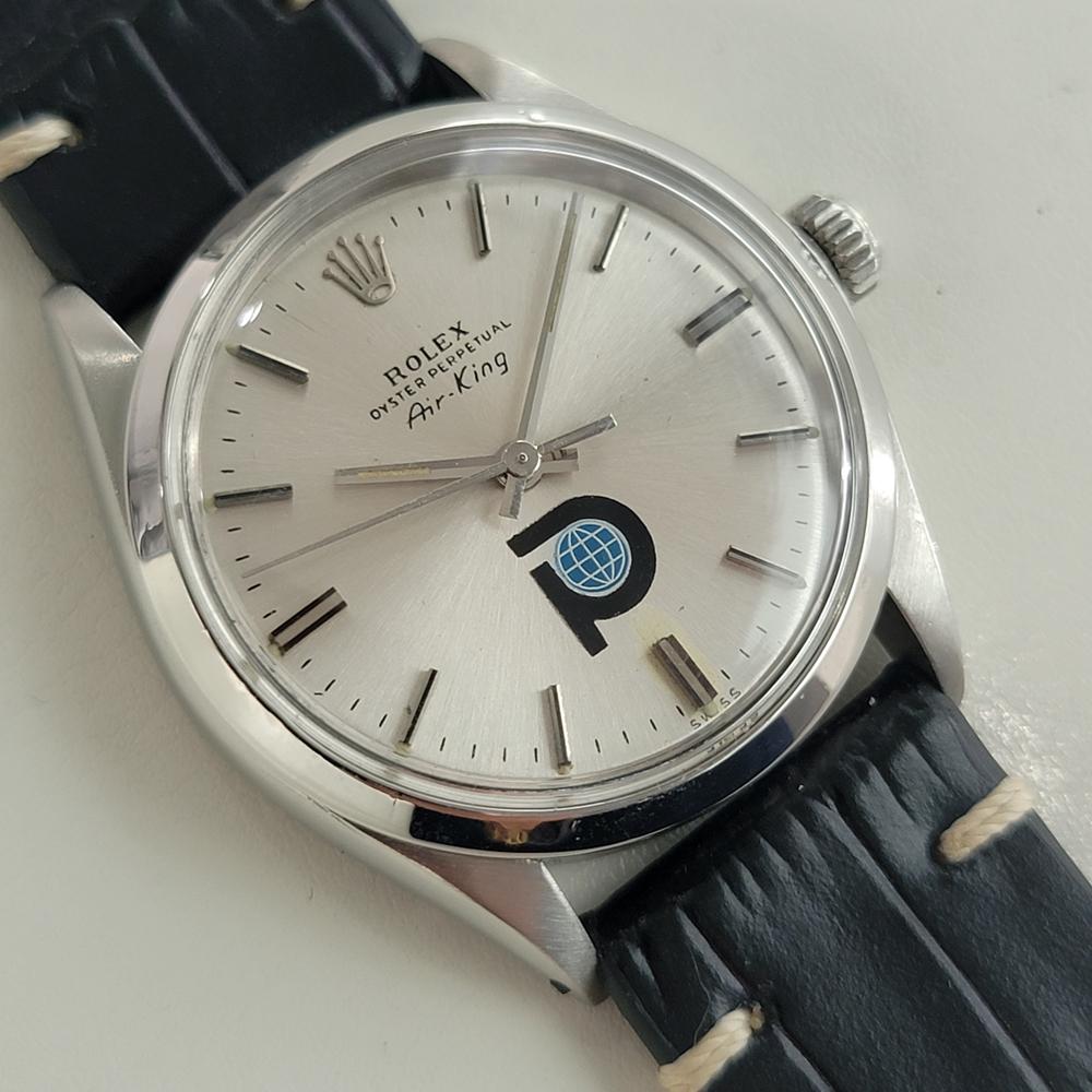 Rolex Oyster Precision 5500 Air King 34m Mens 1970s Pan Am Air Automatic RA627 In Excellent Condition For Sale In Beverly Hills, CA