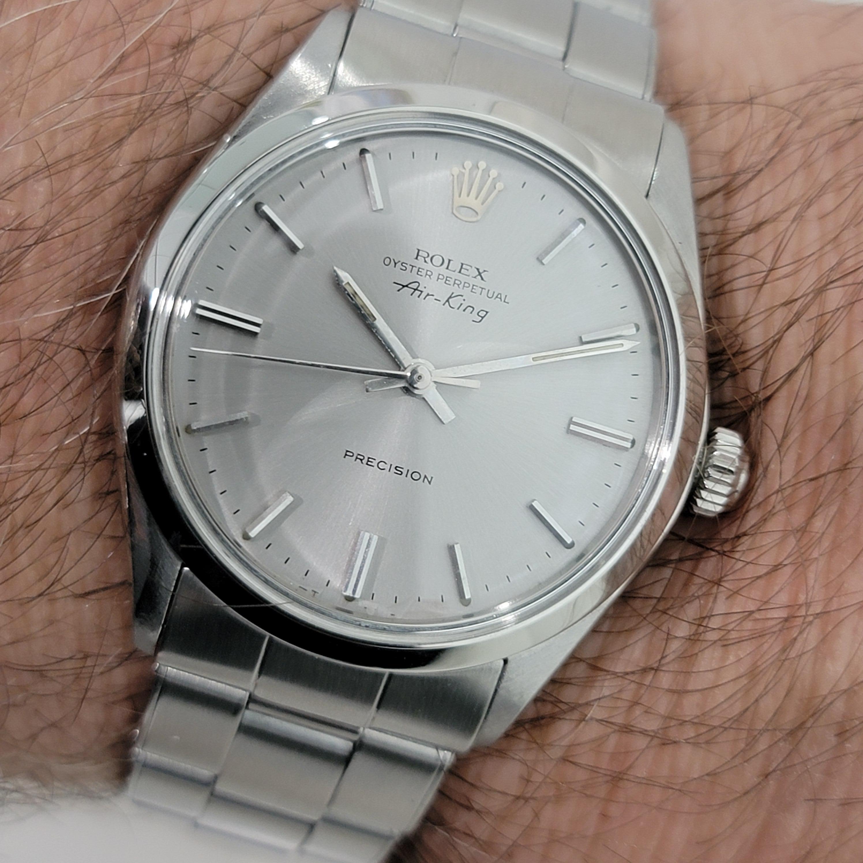 Rolex Oyster Precision 5500 Air King Mens 34m Automatic 1970s All Original NA142 im Angebot 10