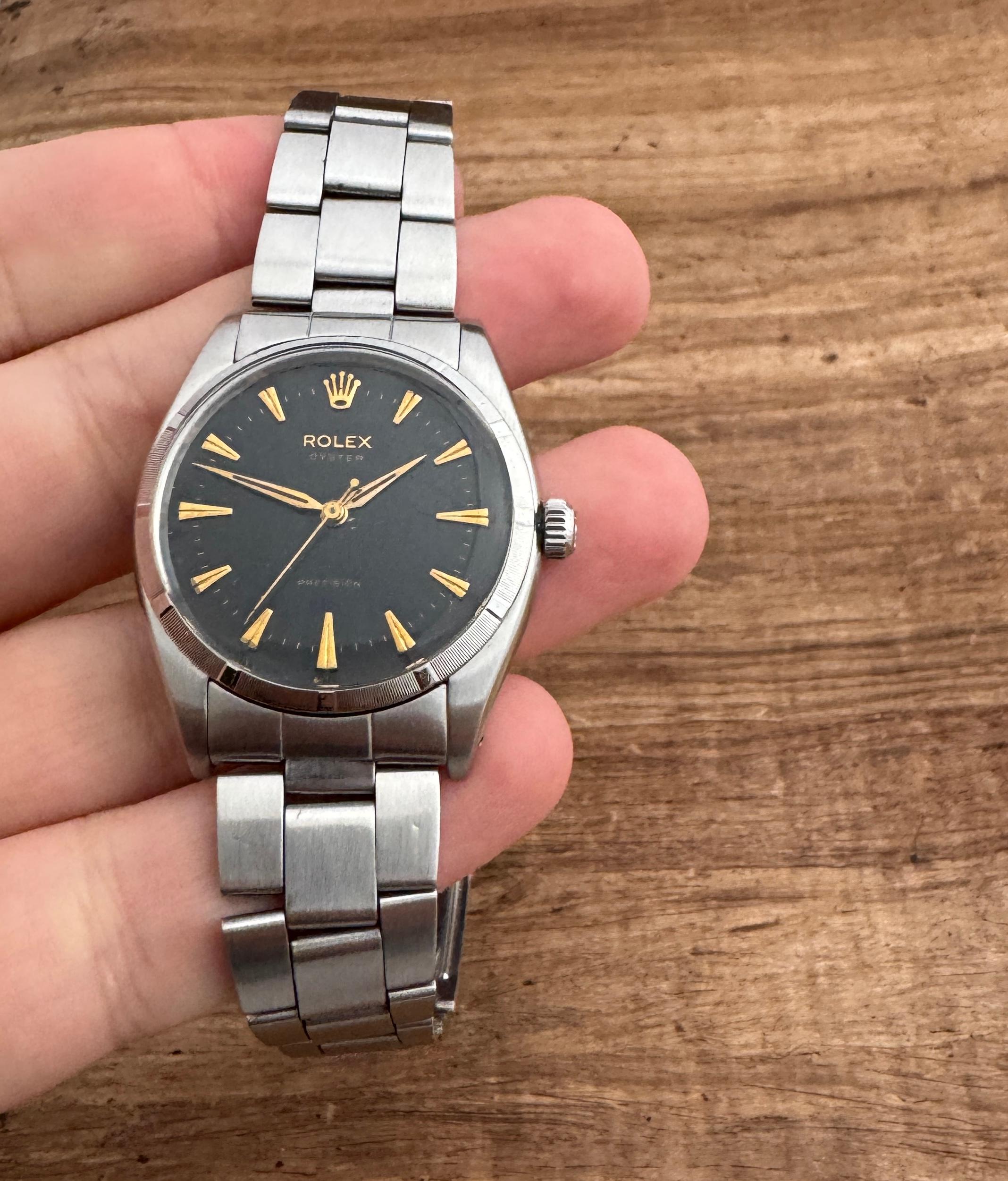 Rolex Oyster Precision 6423 Arrowhead Dagger Dial Watch For Sale 7