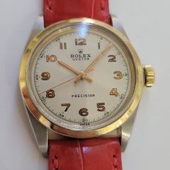 Rolex Oyster Precision 6426 14k Gold SS 34mm Mens 1960s Manual Wind RA745