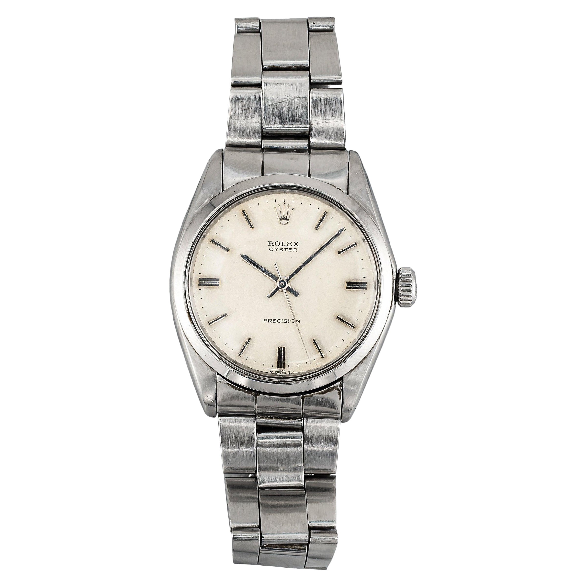 Reloj Rolex Oyster Precision 6426 esfera plateada, años 70 en venta