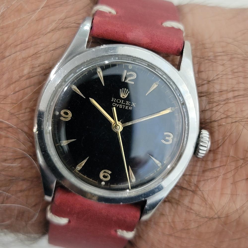 Rolex Oyster Precision Ref 6022 Mens 1950s Hand Wind Vintage Classic RA676B im Angebot 9