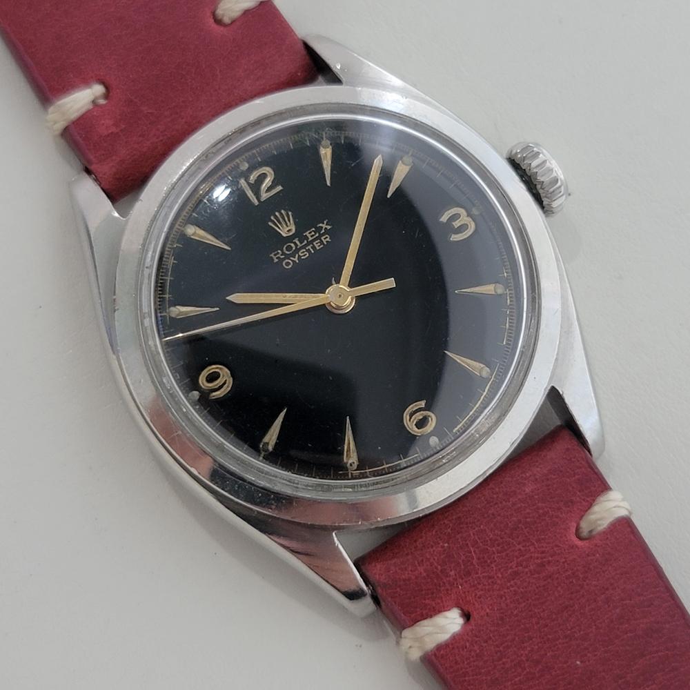 Rolex Oyster Precision Ref 6022 Mens 1950s Hand Wind Vintage Classic RA676B im Zustand „Hervorragend“ im Angebot in Beverly Hills, CA