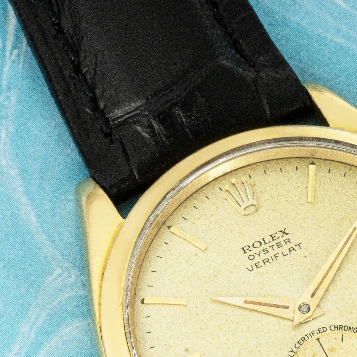 Art déco Rolex Oyster Precision Veriflat Vintage Champagne Dial 6512 en vente