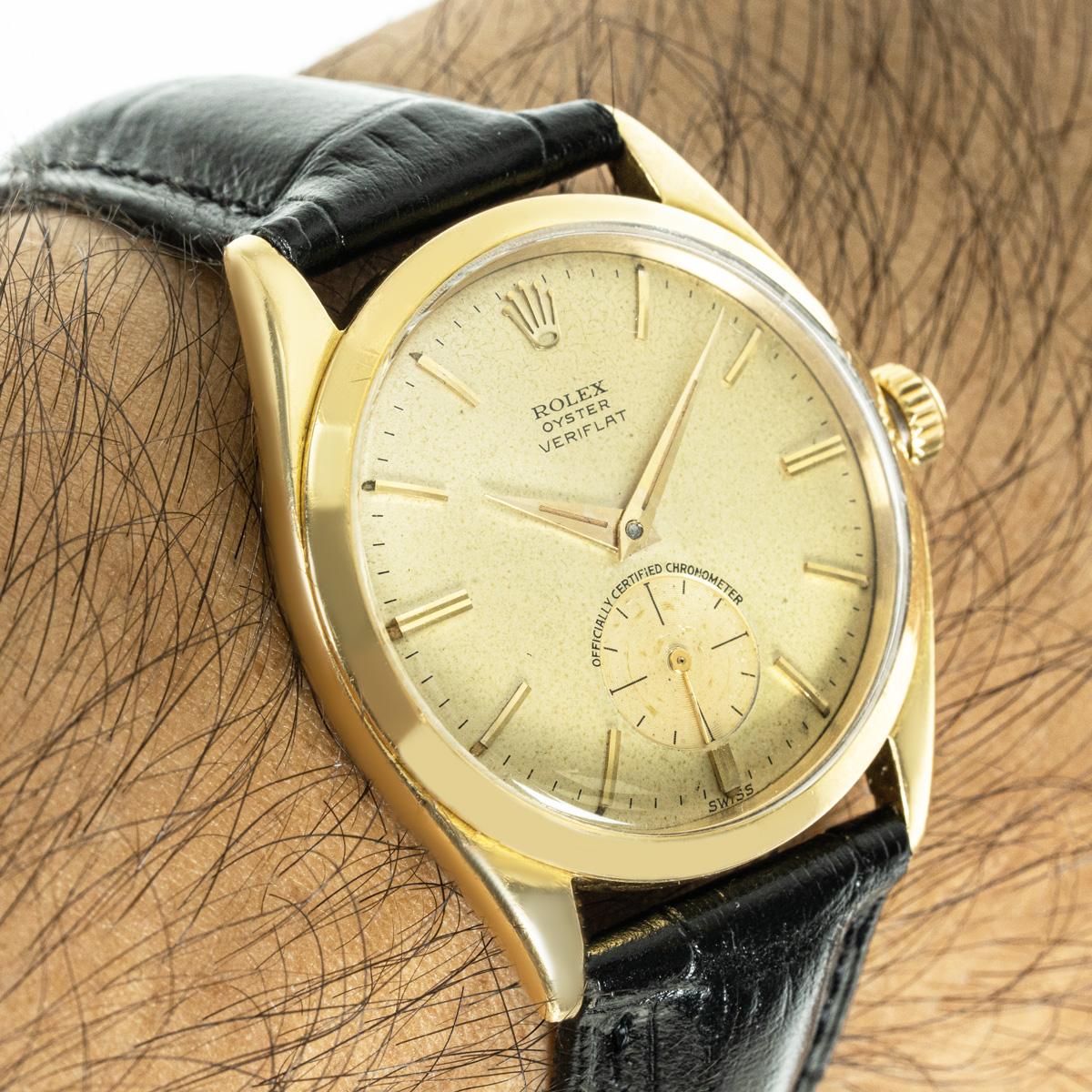 Rolex Oyster Precision Veriflat Vintage Champagne Dial 6512 en vente 4
