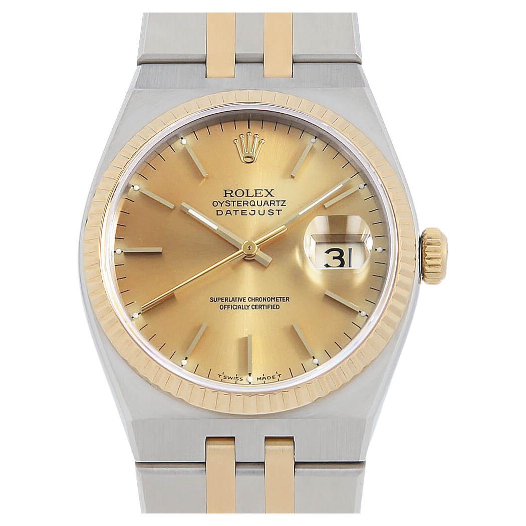 Rolex Oyster Quartz 17013 Champagne Bar Dial, N Series, Luxury Used Men's Watch For Sale at 1stDibs