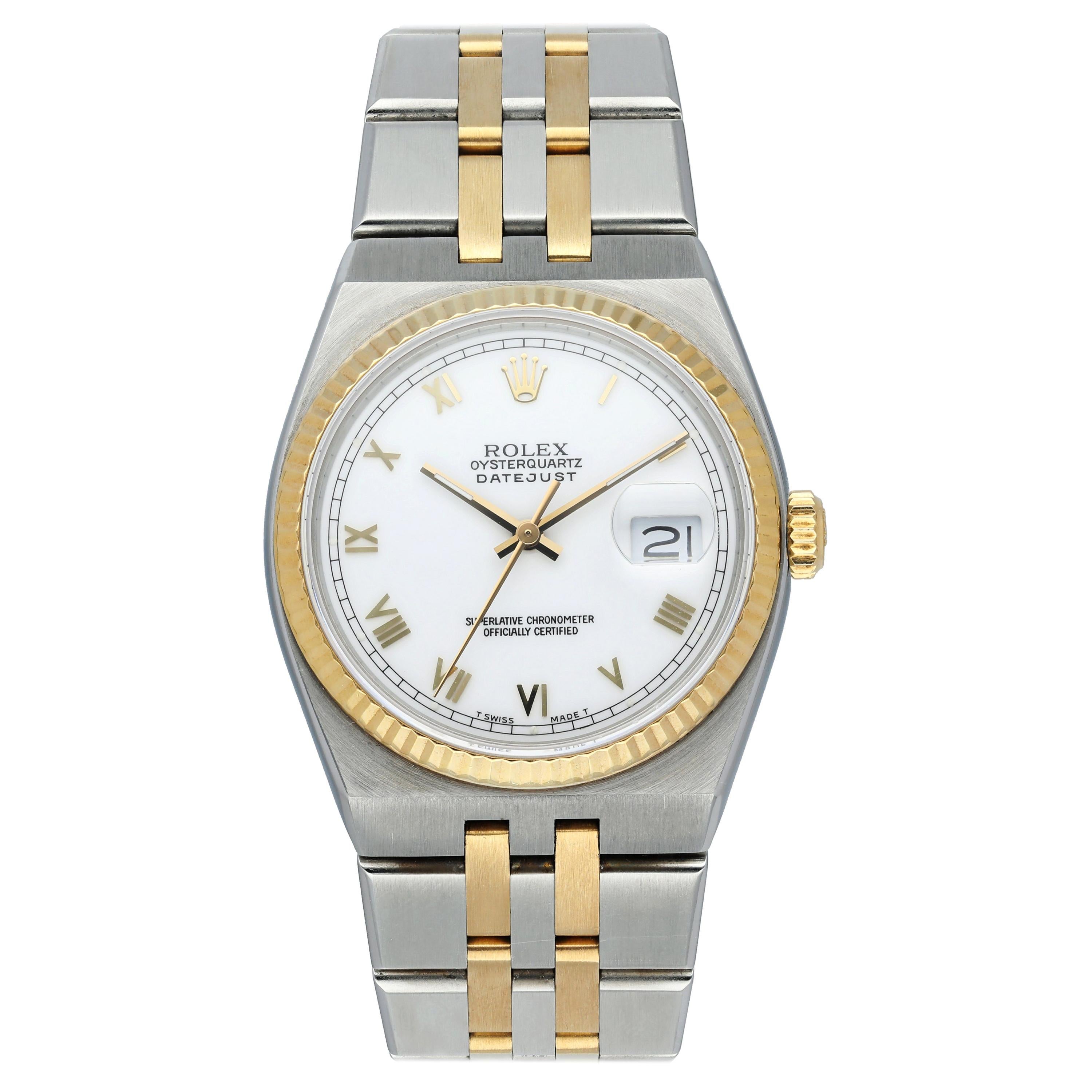 Rolex Oyster Quartz Datejust 17013 Men's Watch Box Papers For Sale