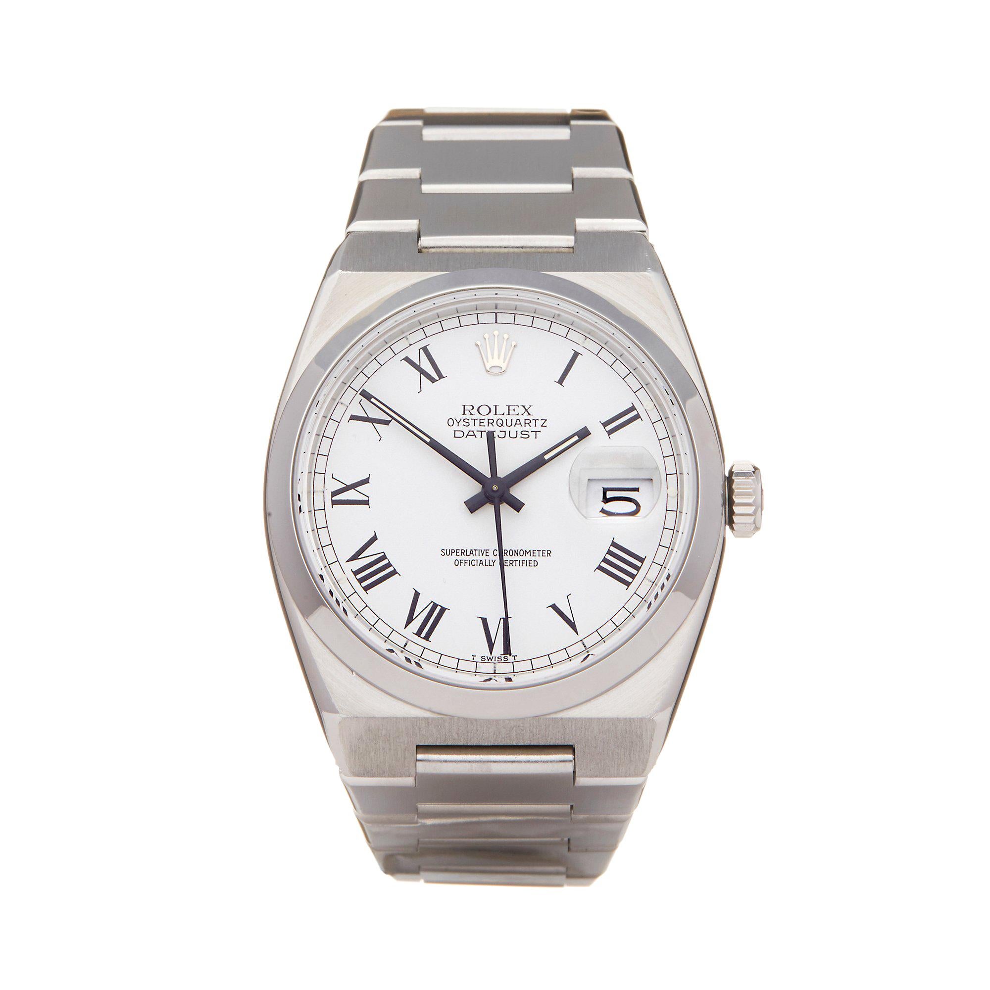 Rolex Oyster Quartz Datejust Buckley Dial Stainless Steel 17000