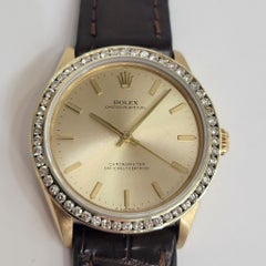Rolex Oyster Ref 1029 Zephyr Mens 1970s 18k Gold 35mm Diamond Automatic RA698B