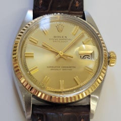 Rolex Oyster Ref 1601 Datejust 36mm 18k SS 1970s Mens Vintage Automatic RA787B