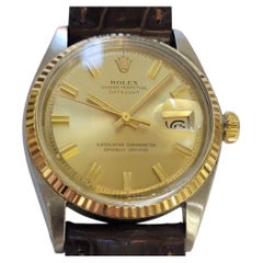 Rolex Oyster Ref 1601 Datejust 36mm 18k SS 1970s Mens Vintage Automatic RA787B