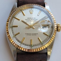 Rolex Oyster Ref 1601 Datejust 36mm 18k SS Mens 1960s Vintage Automatic RA744