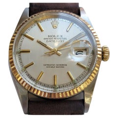 Rolex Oyster Ref 1601 Datejust 36mm 18k SS Mens 1960s Vintage Automatic RA744